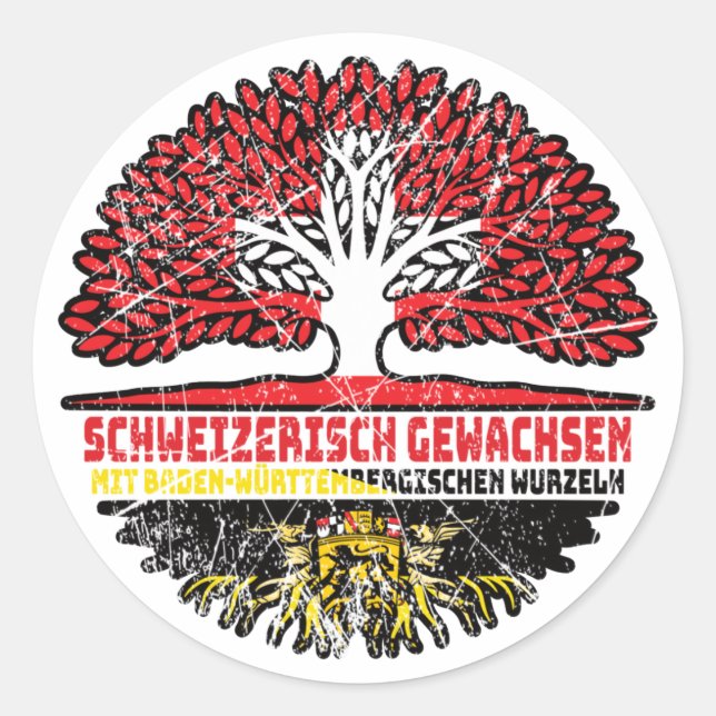 Sticker Rond Schweizer Schweiz Baum (Devant)