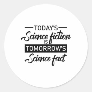 Sticker Rond Sci-Fi Science Fiction Espace Ufo Alien Idée Cadea
