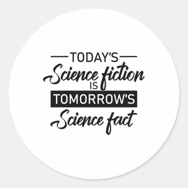 Sticker Rond Sci-Fi Science Fiction Espace Ufo Alien Idée Cadea (Devant)