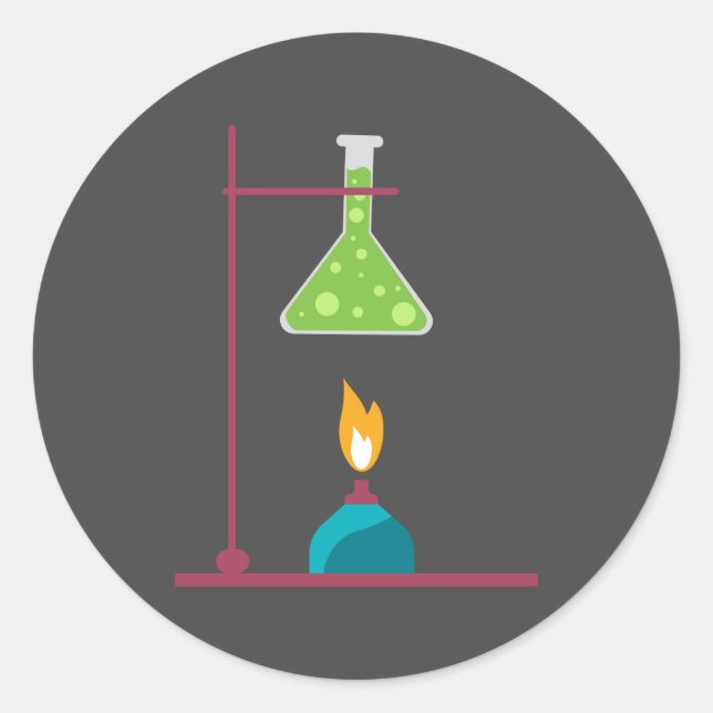 Sticker Rond Science chimie équipement scientifique mignon (Devant)