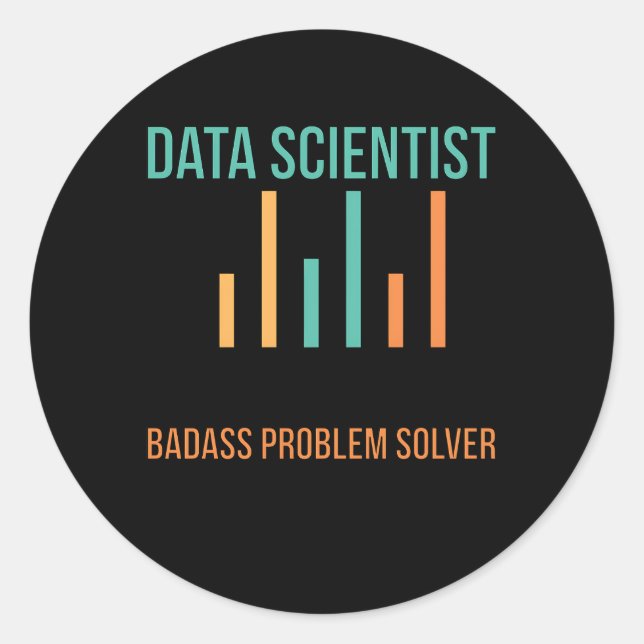 Sticker Rond Science des données du solveur de problèmes du che (Devant)
