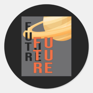 Sticker Rond Science Fiction Espace Ufo Alien Sci-Fi Drôle Cade
