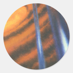 Sticker Rond Science-Fiction vintage, Sci Fi Red Galaxy Swirls