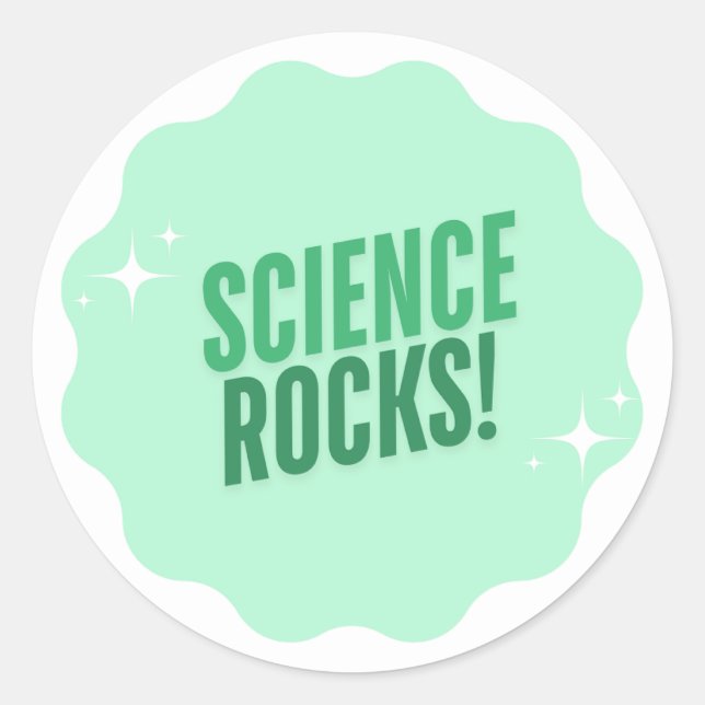 Sticker Rond SCIENCE ROCKS ! Sticker-Cadeaux pour enseignant (Devant)