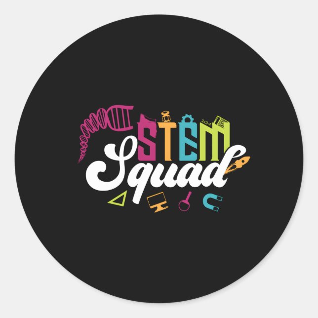 Sticker Rond Science Technologie Ingénierie Math Enseignant Ste (Devant)