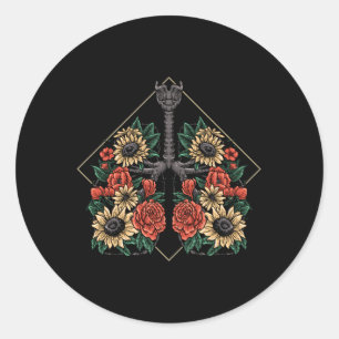 Sticker Rond Sciences Médicales Pulmonologue Anatomique poumons
