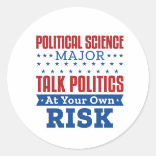 Sticker Rond Sciences politiques Parler de politique et de poli