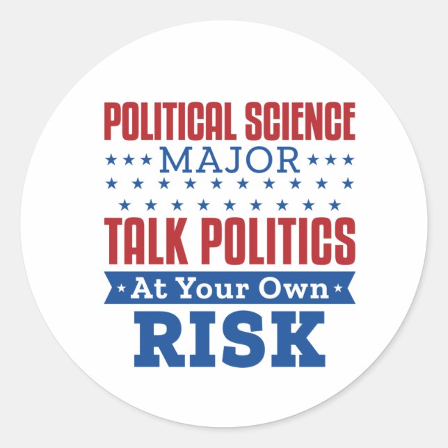 Sticker Rond Sciences politiques Parler de politique et de poli (Devant)