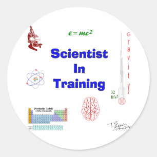 Sticker Rond Scientifique en formation
