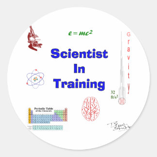 Sticker Rond Scientifique en formation