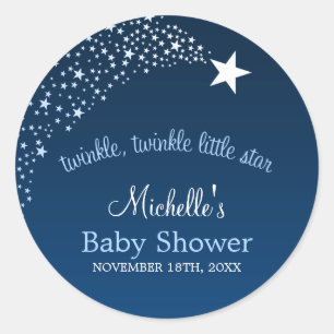 Sticker Rond Scintillement peu de baby shower d'étoile filante