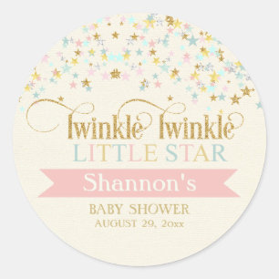 Sticker Rond Scintillement peu de rose d'Aqua d'or de baby