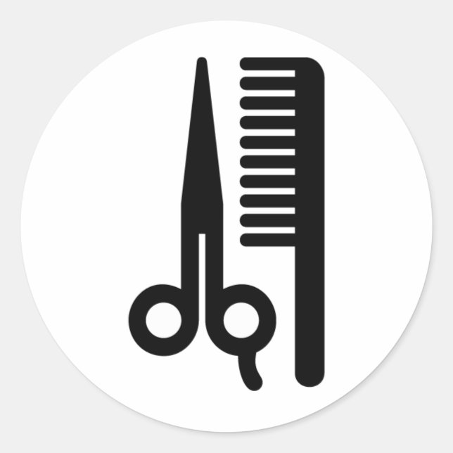 Sticker Rond Scissors et Comb (Devant)