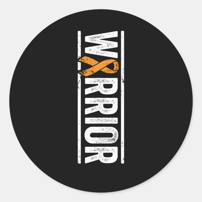 Sticker Rond Sclérose en plaques guerrière Vertical Ms Awarenes (Devant)