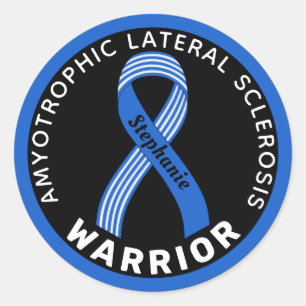 Sticker Rond Sclérose latérale amyotrophique Ruban de guerrier