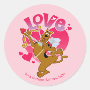 Sticker Rond Scooby-Doo Cupid - Amour