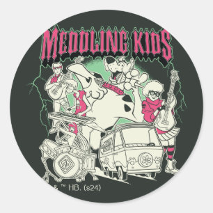 Sticker Rond Scooby-Doo et le groupe Gang Meddling Kids Punk