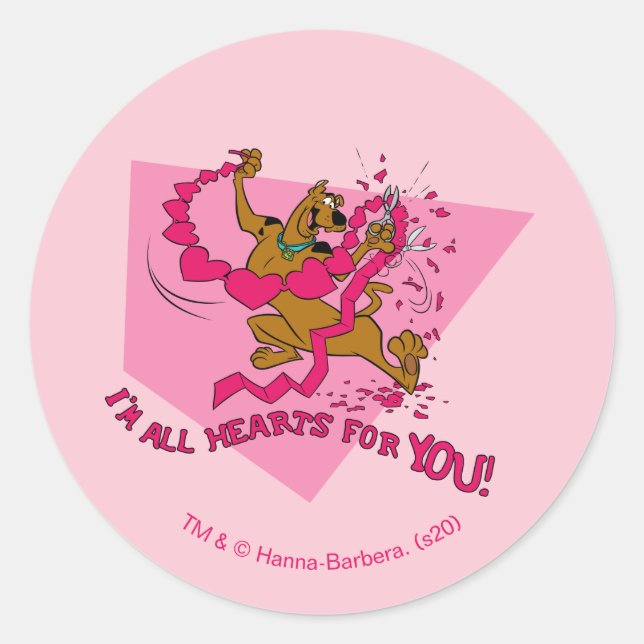 Sticker Rond Scooby-Doo - Je suis tout coeur pour vous (Devant)