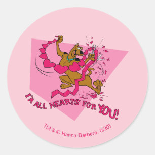 Sticker Rond Scooby-Doo - Je suis tout le coeur pour vous