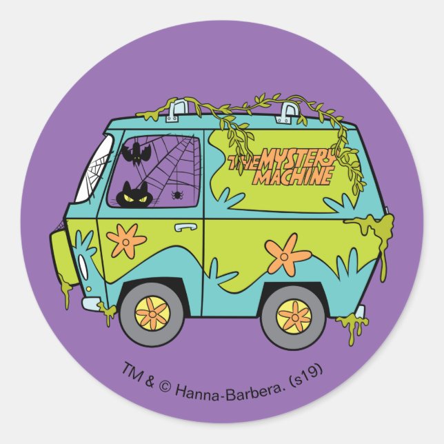 Sticker Rond Scooby-Doo | La Machine Mystère (Devant)