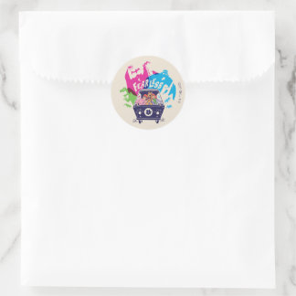 Sticker Rond Scooby-Doo | La Machine Mystérieuse Sans Peur