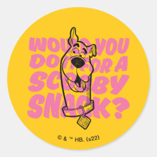 Sticker Rond Scooby-Doo  Le Feriez-Vous Pour Un Snack Scooby ?