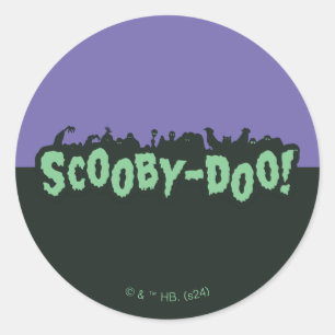 Sticker Rond Scooby-Doo ! Logo Monster Silhouette