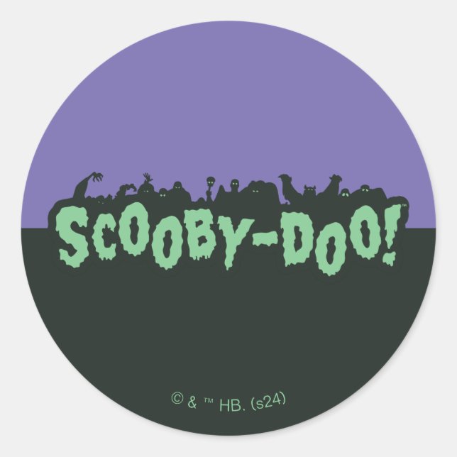 Sticker Rond Scooby-Doo ! Logo Monster Silhouette (Devant)