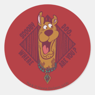 Sticker Rond Scooby-Doo Où Êtes-Vous Graphique Tribal