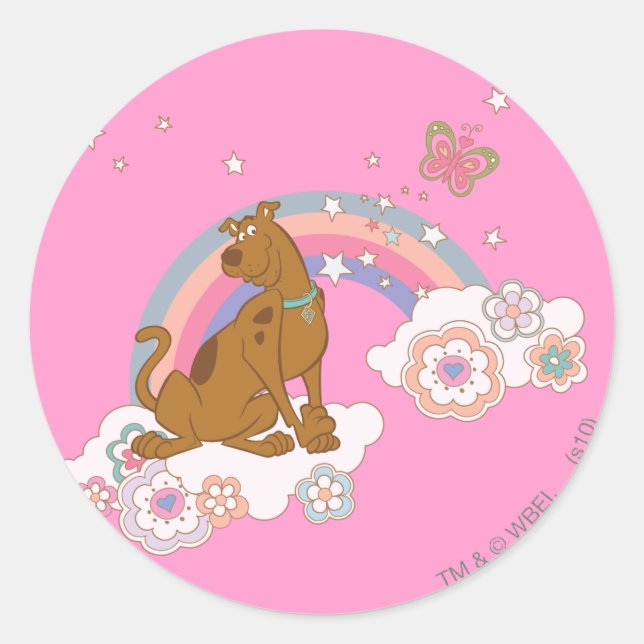 Sticker Rond Scooby-Doo Rainbow Butterfly (Devant)