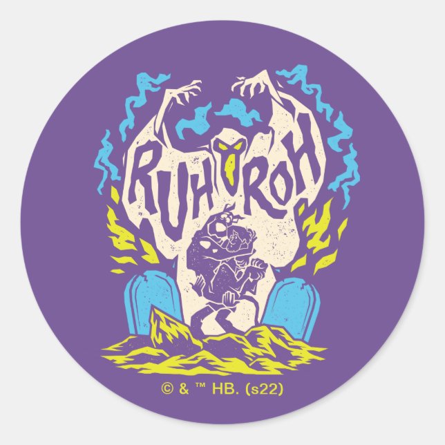Sticker Rond Scooby-Doo | Ruh Roh Scooby & Shaggy (Devant)