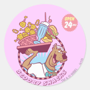Sticker Rond Scooby-Doo "Snacks Scooby"