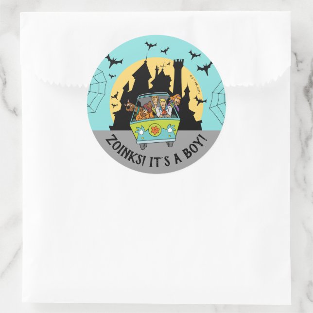Sticker Rond Scooby-Doo Spooktacular Halloween Baby shower (Sac)