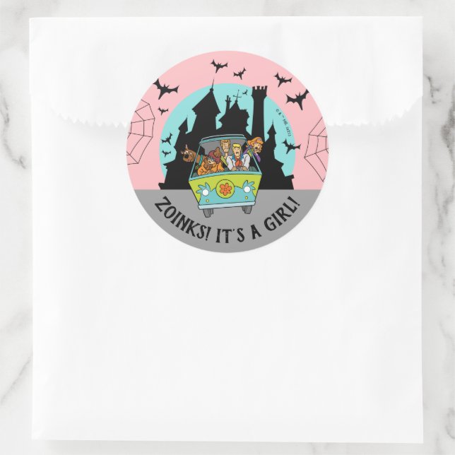 Sticker Rond Scooby-Doo Spooktacular Halloween Baby shower (Sac)
