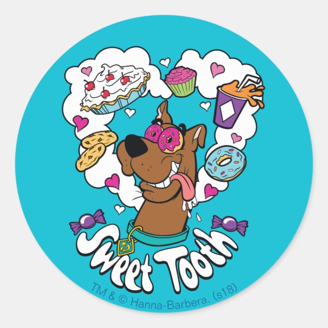 Sticker Rond Scooby-Doo "Sweet Tooth" (Devant)