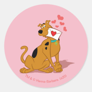Sticker Rond Scooby-Doo - Tenue de l'enveloppe Valentine