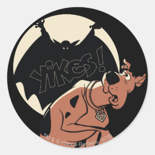 Sticker Rond Scooby-Doo "Yikes !" Ombre vampire