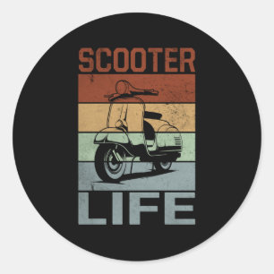 Sticker Rond Scoot Life Scooter Moped