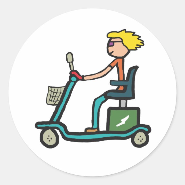 Sticker Rond Scooter de mobilité (Devant)