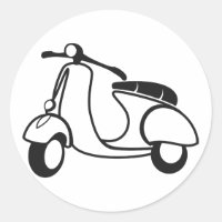 Scooter dessin noir & blanc rétro