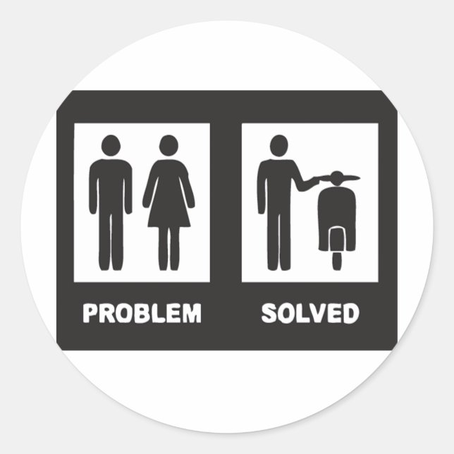 Sticker Rond Scooter drôle (Devant)