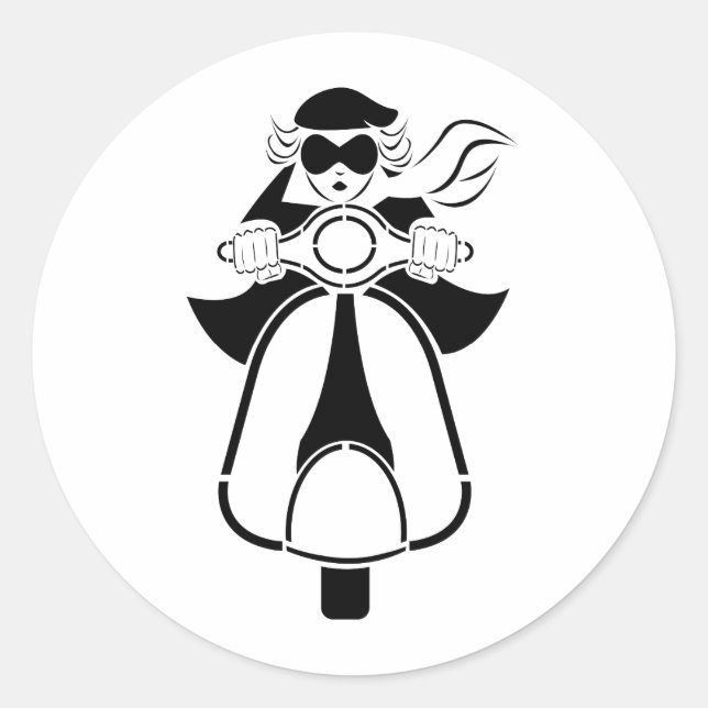 Sticker Rond Scooter fille (Devant)