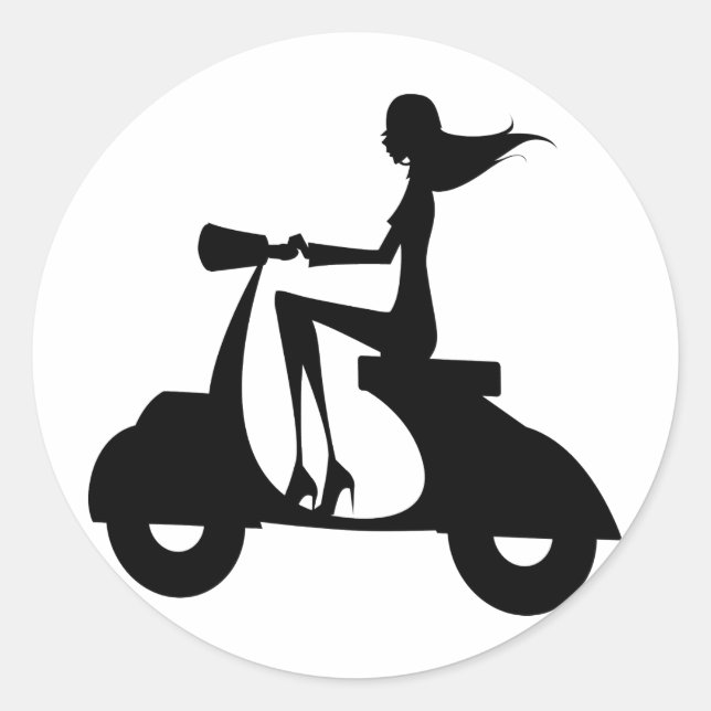 Sticker Rond Scooter fille AP028 (Devant)