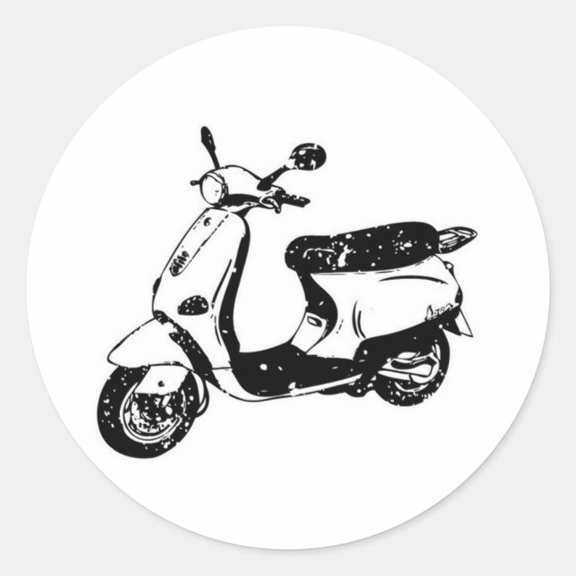 Sticker Rond Scooter noir (Devant)