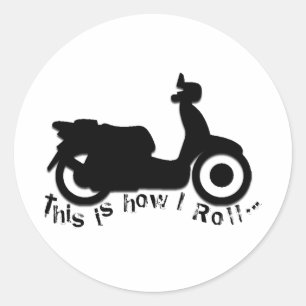 Sticker Rond Scooter ou E-Bike - Voici comment je roule!