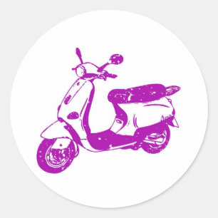 Sticker Rond Scooter violet