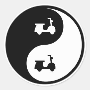 Sticker Rond Scooters Yin Yang