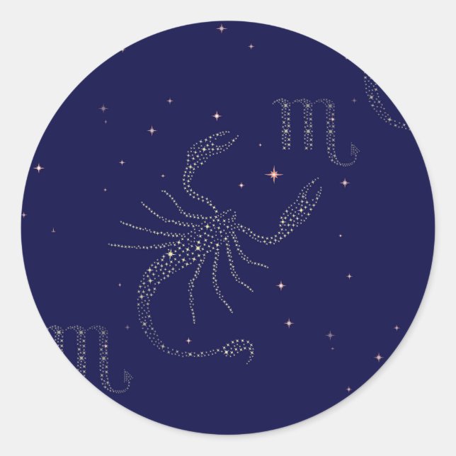 Sticker Rond scorpio étoiles (Devant)