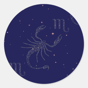 Sticker Rond scorpio étoiles