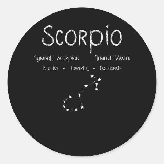 Sticker Rond Scorpio Horoscope Astrologie Étoile Signal Anniver (Devant)
